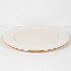 Set of Six Modernist Charger Plates in 24-Karat Gold and Bone China by Lenox