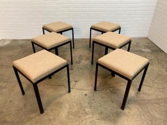Set of Six Modernist Iron Stools by Danny Ho Fong