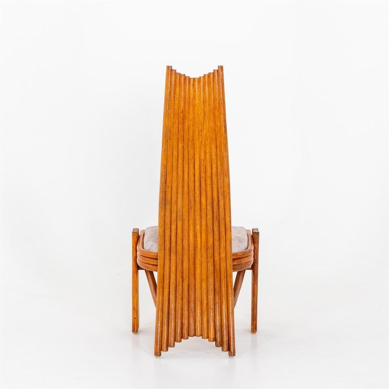 Set of Six Modernist Tall Back Dining Chairs For Sale at 1stDibs
