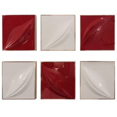 Vintage Set of Six Modernist Wall Reliefs