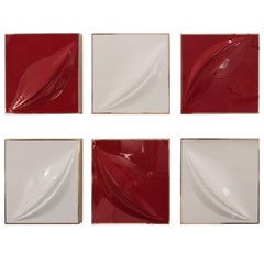 Set of Six Modernist Wall Reliefs