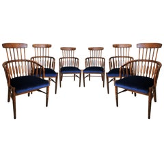 Set of Six Modernist Windsor Style Dining Chairs