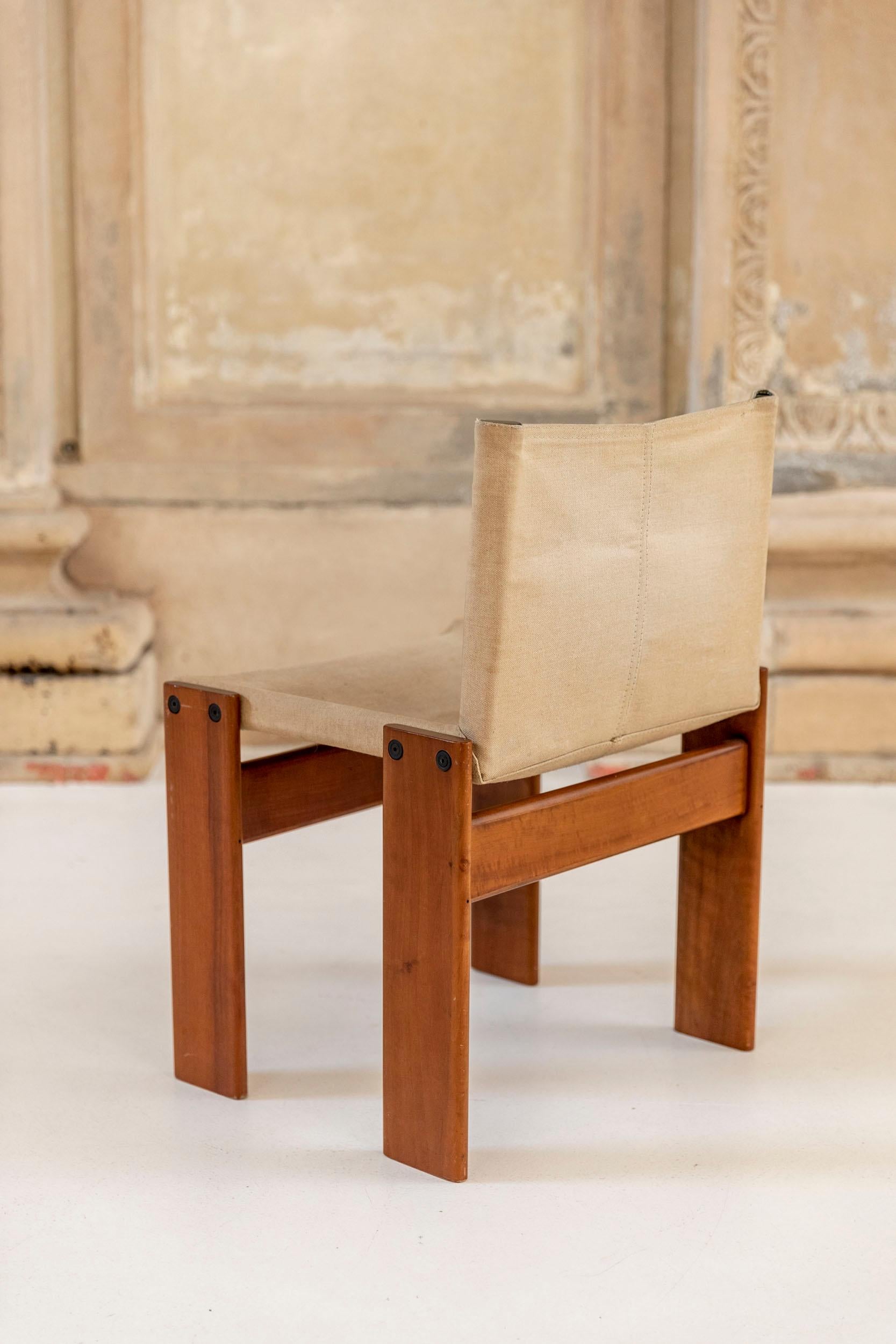 Set of Six 'Monk' Chairs by Afra & Tobia Scarpa, 1970 ca In Good Condition In Piacenza, Italy