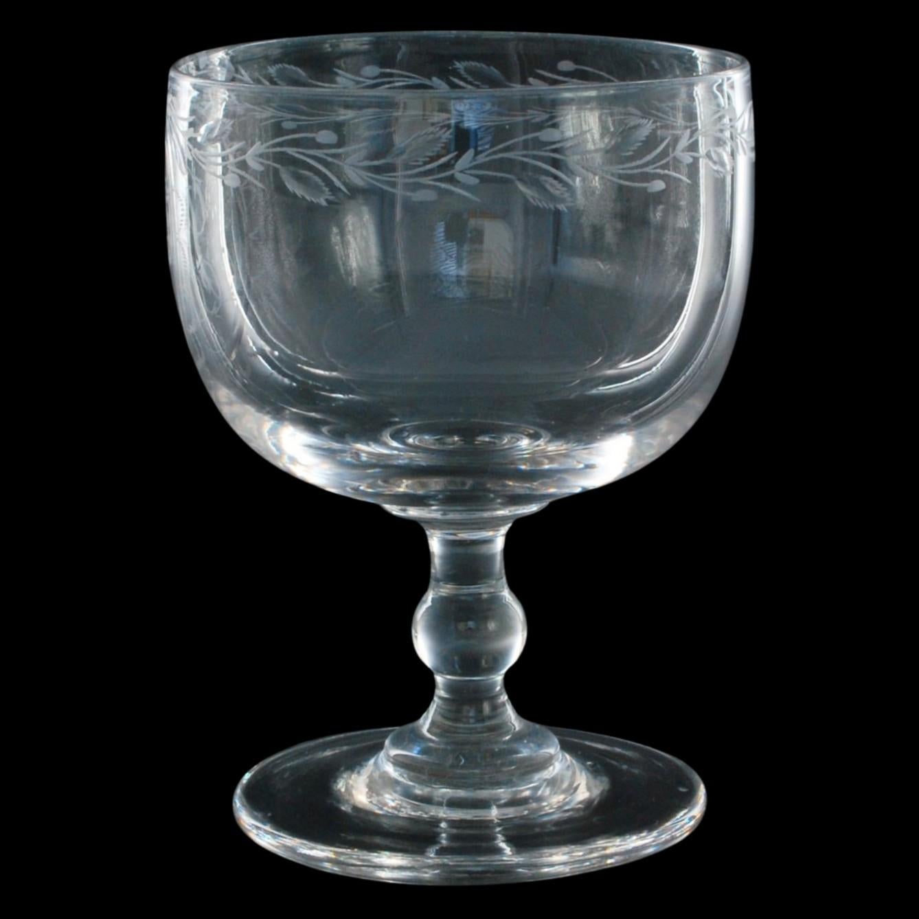 Set of six monogrammed JSP rummers (wine glasses), England, C1830 In Excellent Condition For Sale In Melbourne, Victoria