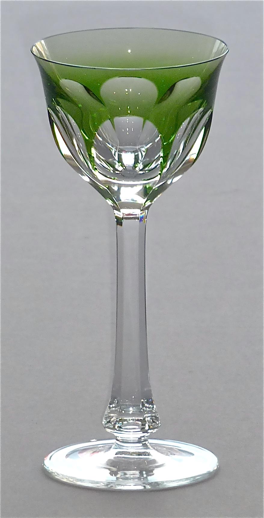 Set of Six Moser Crystal Cut Wine Glasses Stemware Saint Louis Baccarat Style 2