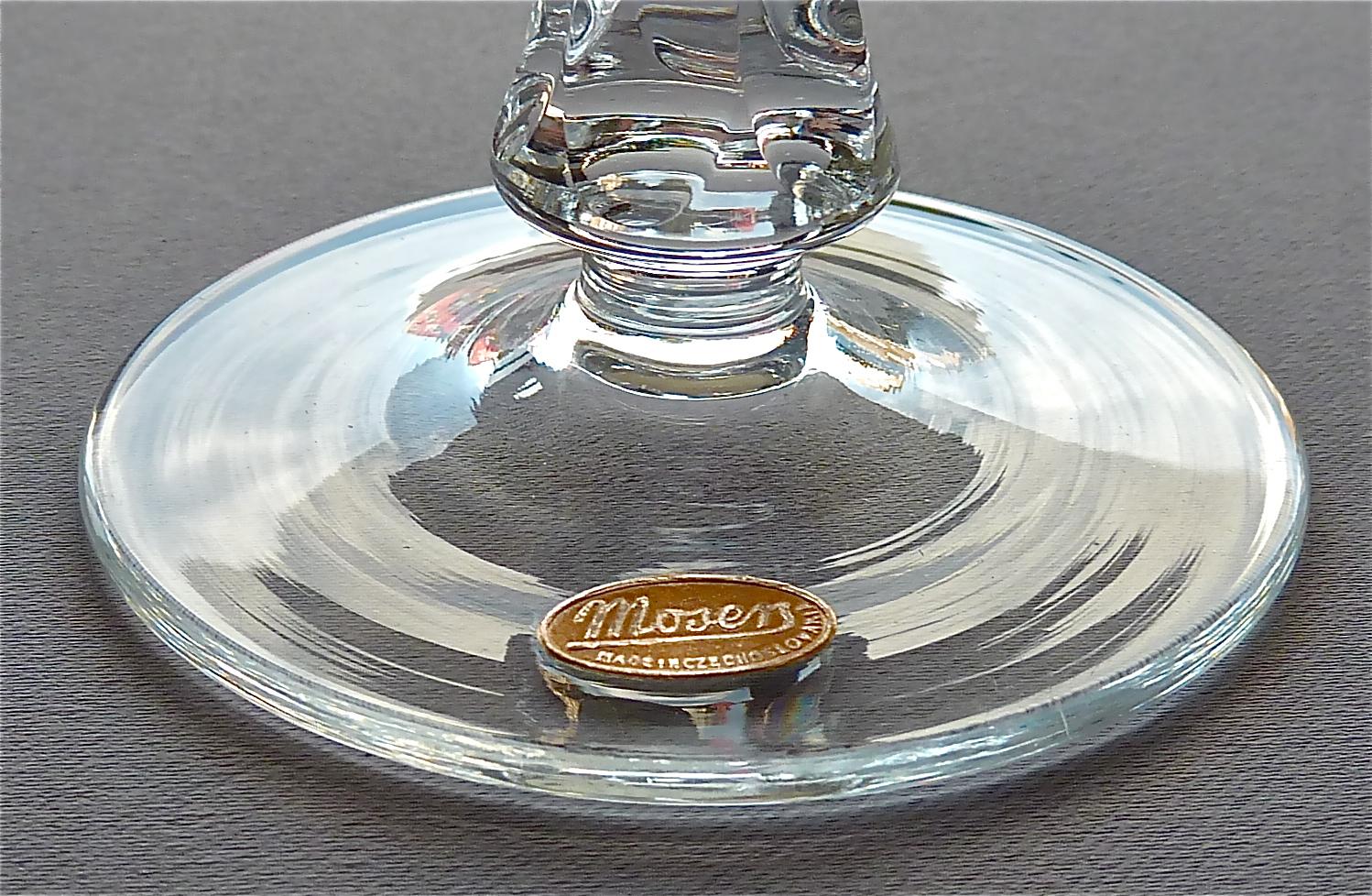 Set of Six Moser Crystal Cut Wine Glasses Stemware Saint Louis Baccarat Style 4