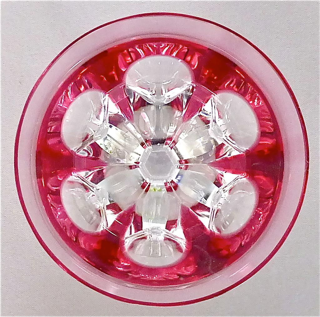 Ensemble de six verres à vin Moser en cristal taillé:: style Saint Louis Baccarat 10