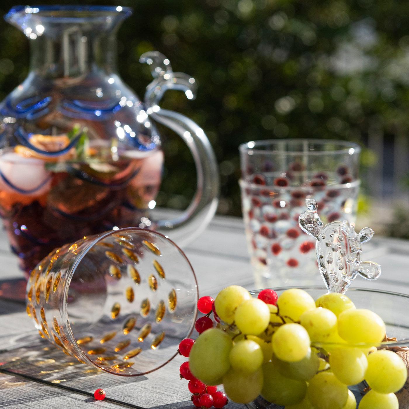 Contemporary Set of Six Multicolored Bubble Glasses For Sale