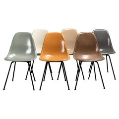 Used Set of Six Multicolored Charles & Ray Eames DSX Dining Chairs for Herman Miller