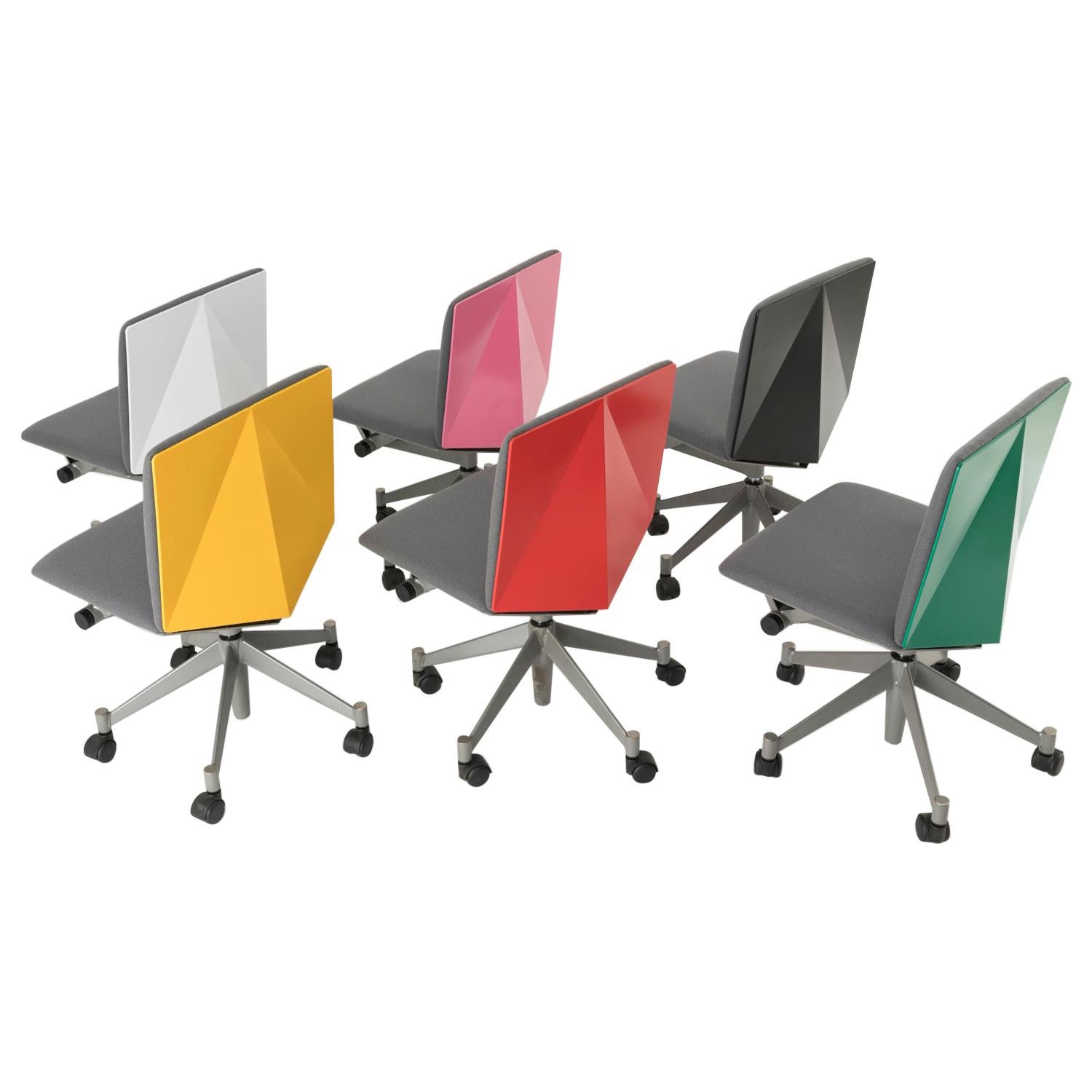Set of Six Multicolored "Kite" Office Chairs by Norman Foster for Tecno, 1986
