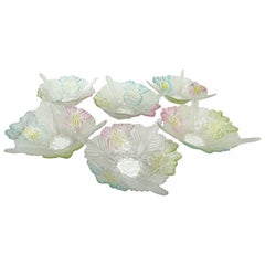 Set of Six Murano Art Glass Finger Food Bowls Vintage, Italy, 1960s