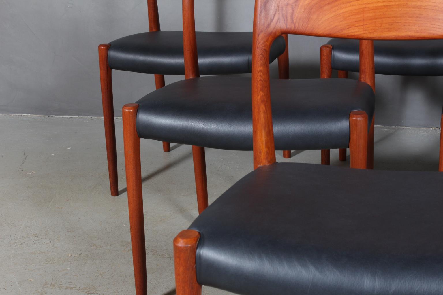 Danish Set of Six N. O. Møller Dining Chairs
