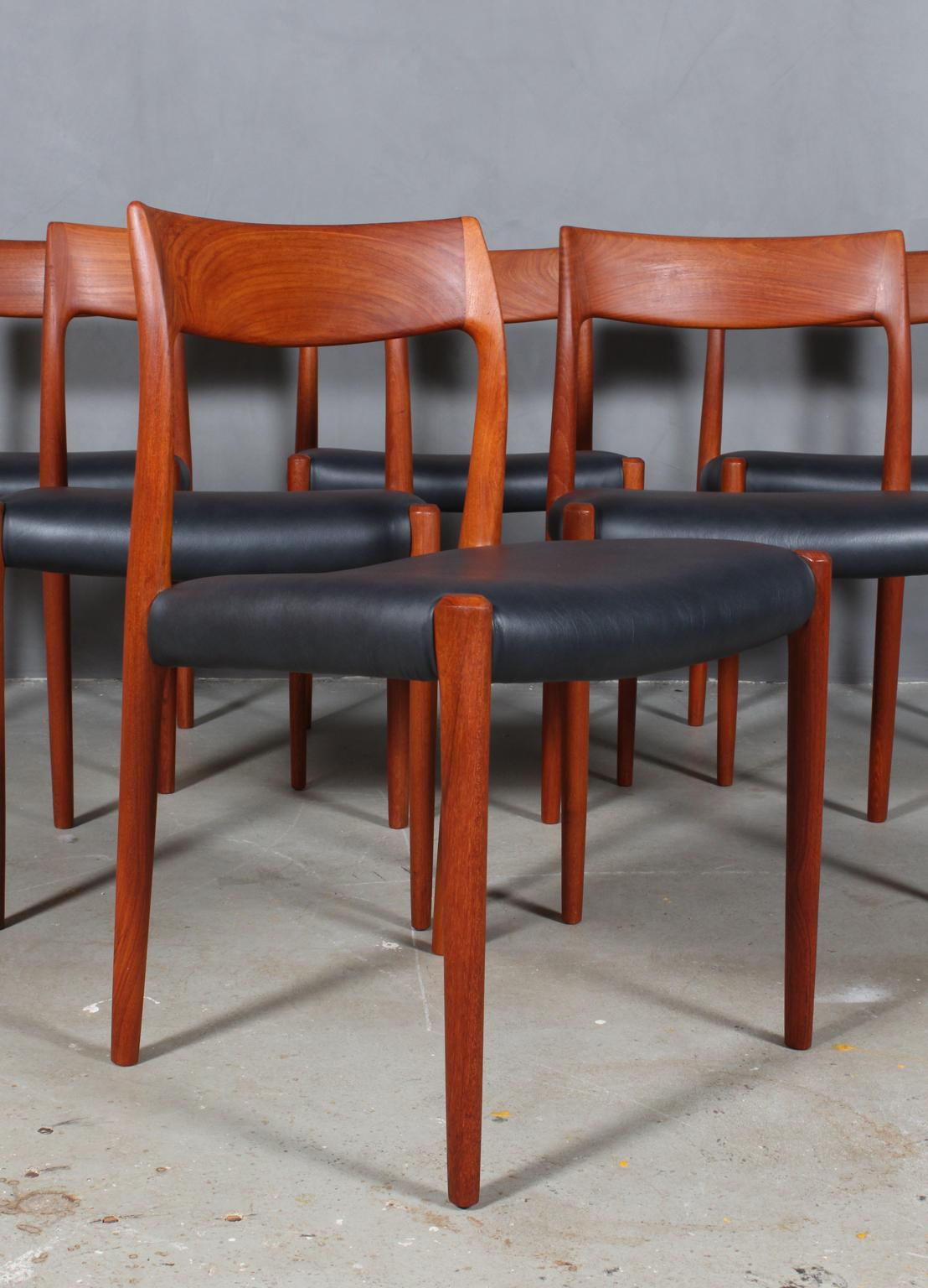 Set of Six N. O. Møller Dining Chairs In Good Condition In Esbjerg, DK