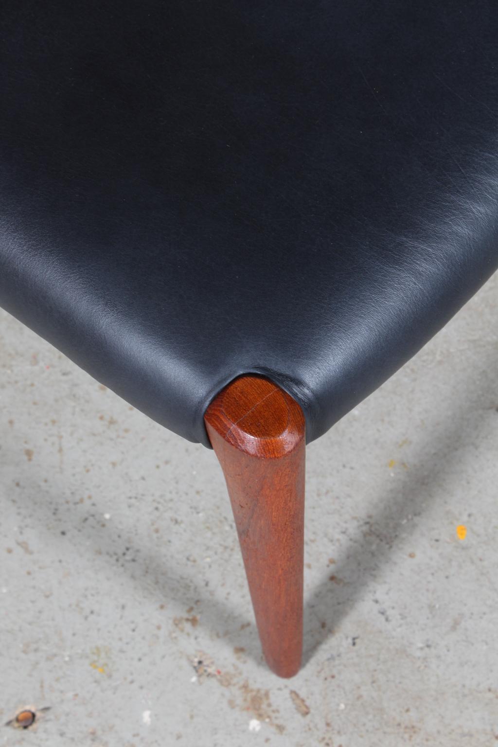 Leather Set of Six N. O. Møller Dining Chairs
