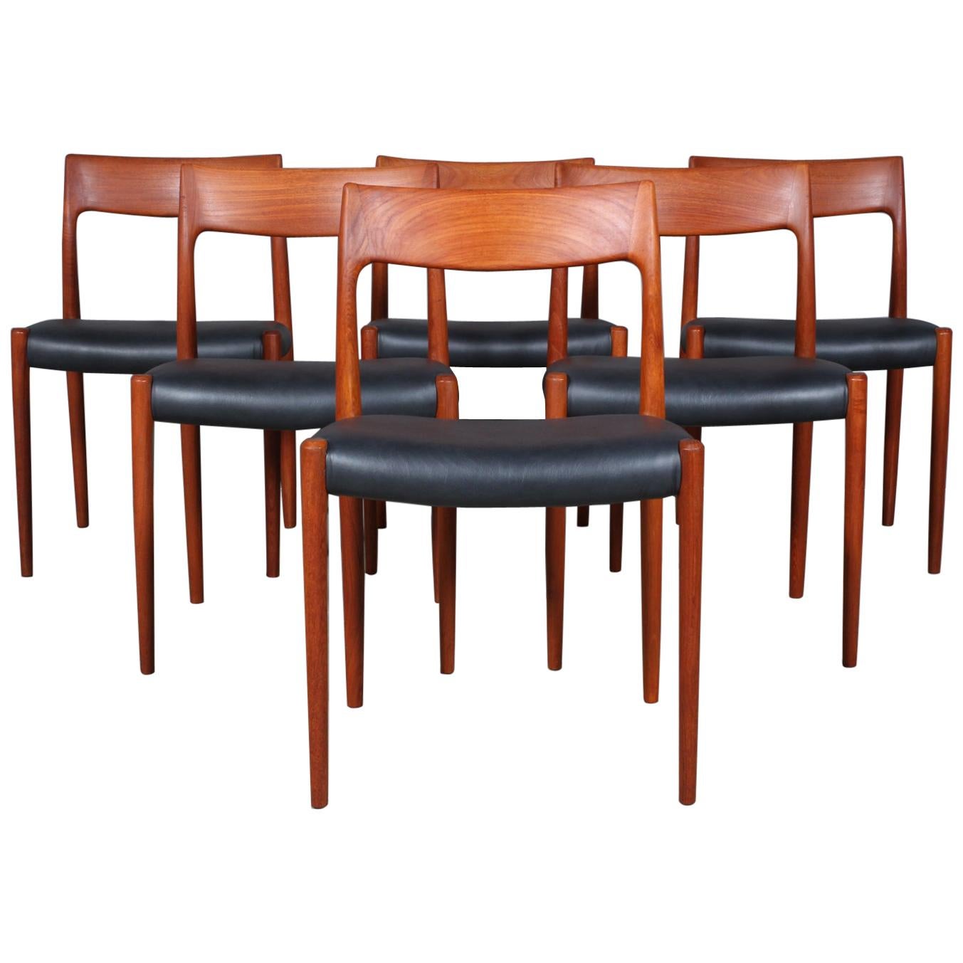 Set of Six N. O. Møller Dining Chairs