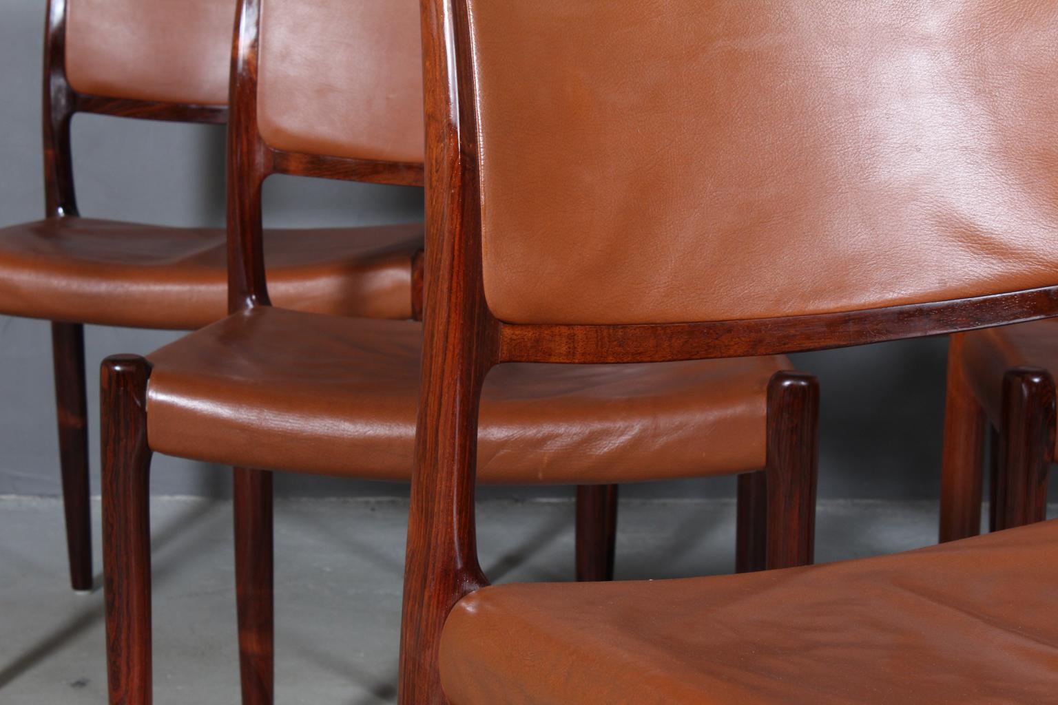 Set of six N. O. Møller dining chairs In Good Condition In Esbjerg, DK