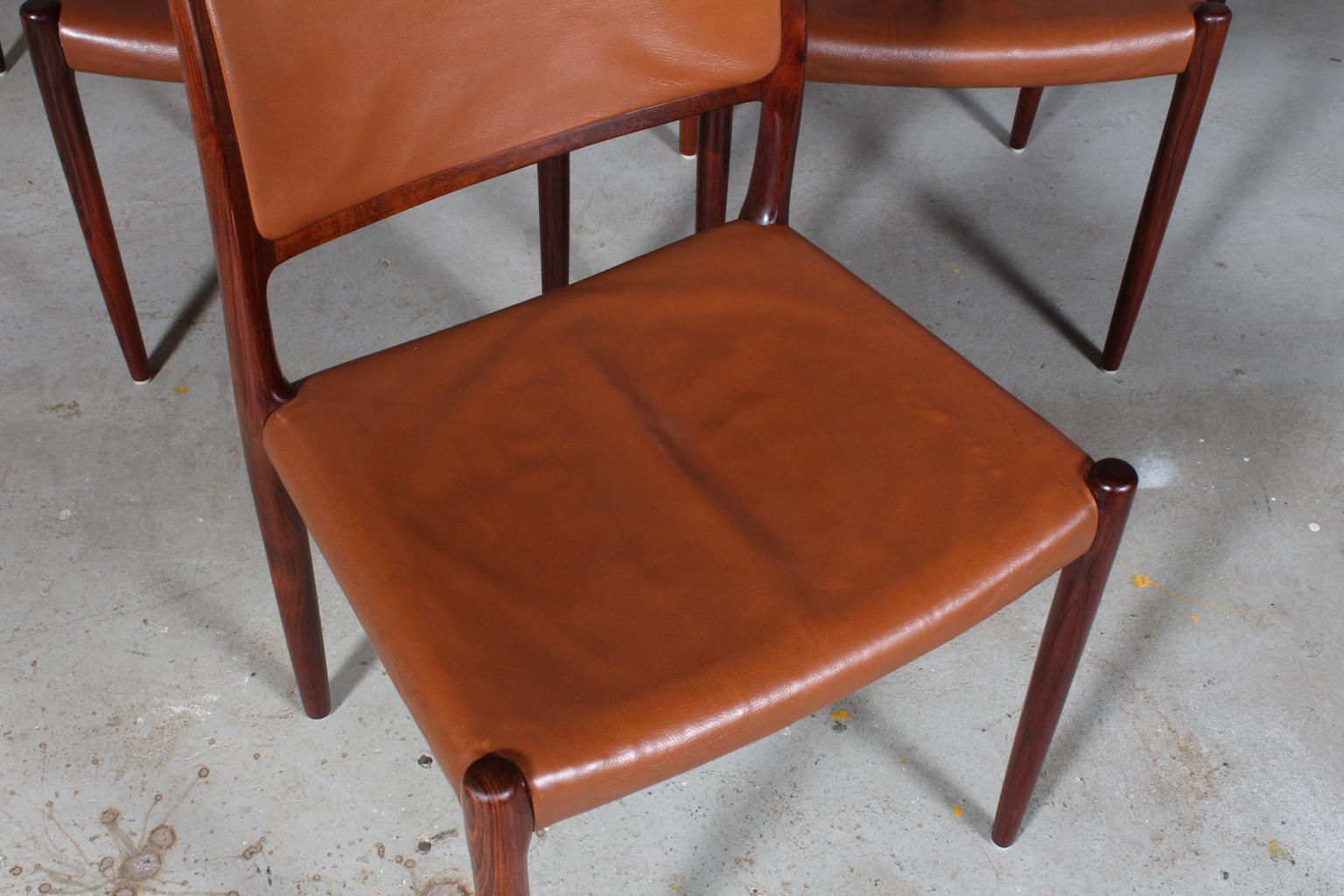 Mid-20th Century Set of six N. O. Møller dining chairs