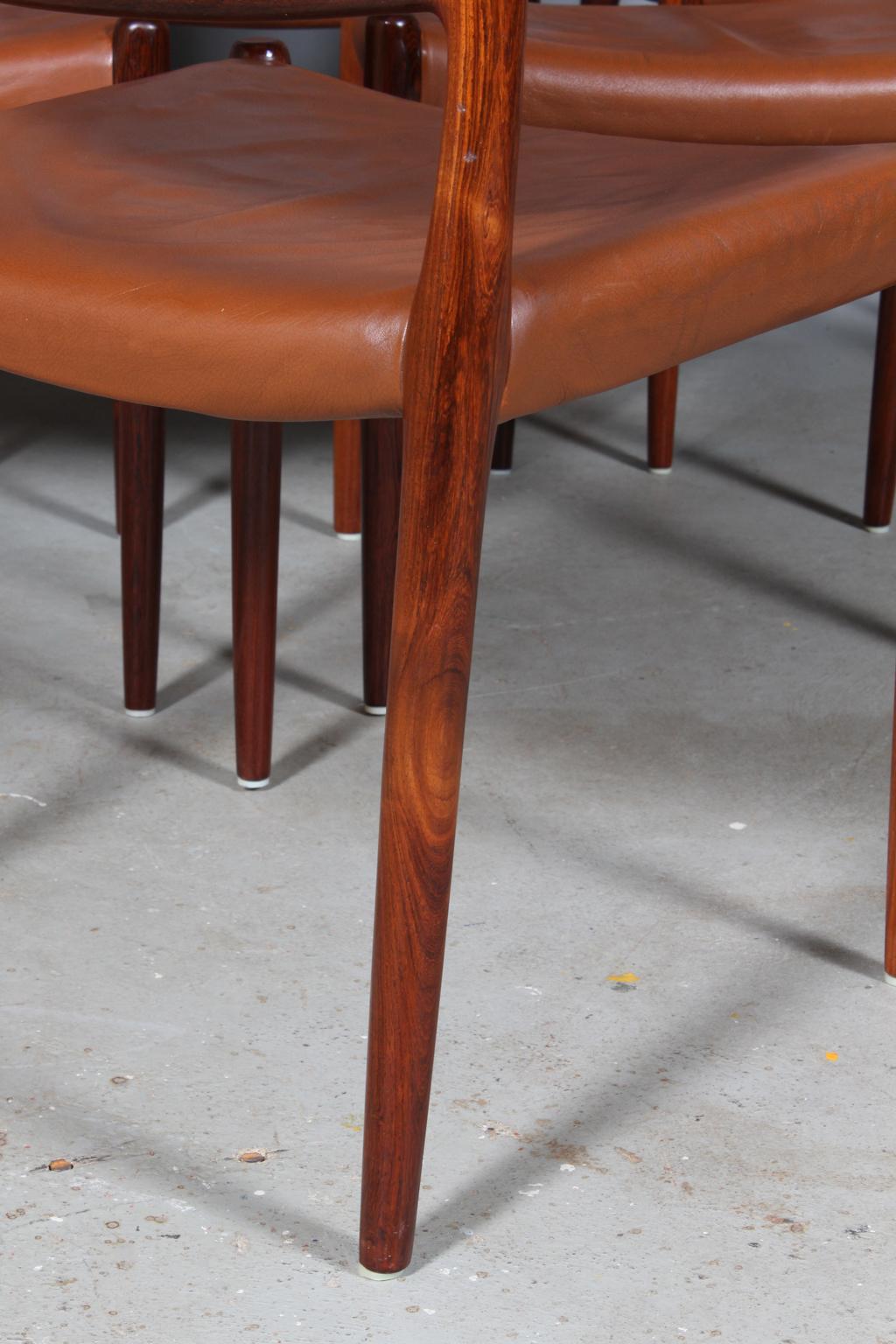 Set of six N. O. Møller dining chairs 2