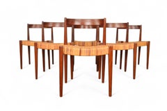 Set of Six Nanna Ditzel Model 110 Dining Chairs in Teak + Cane