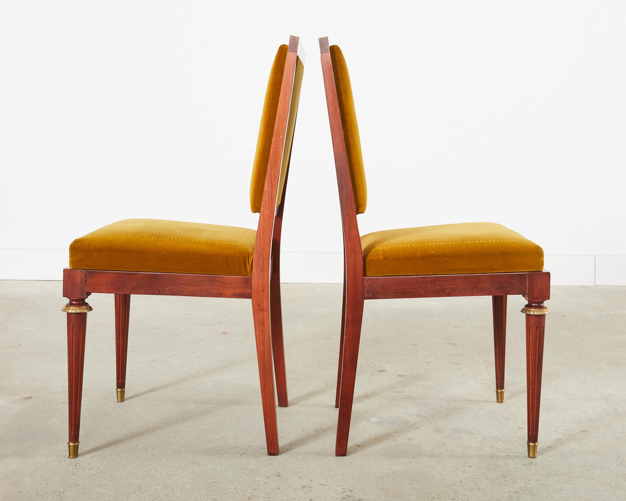 Set di sei sedie da pranzo napoleoniche in stile impero con montatura in bronzo in vendita 1