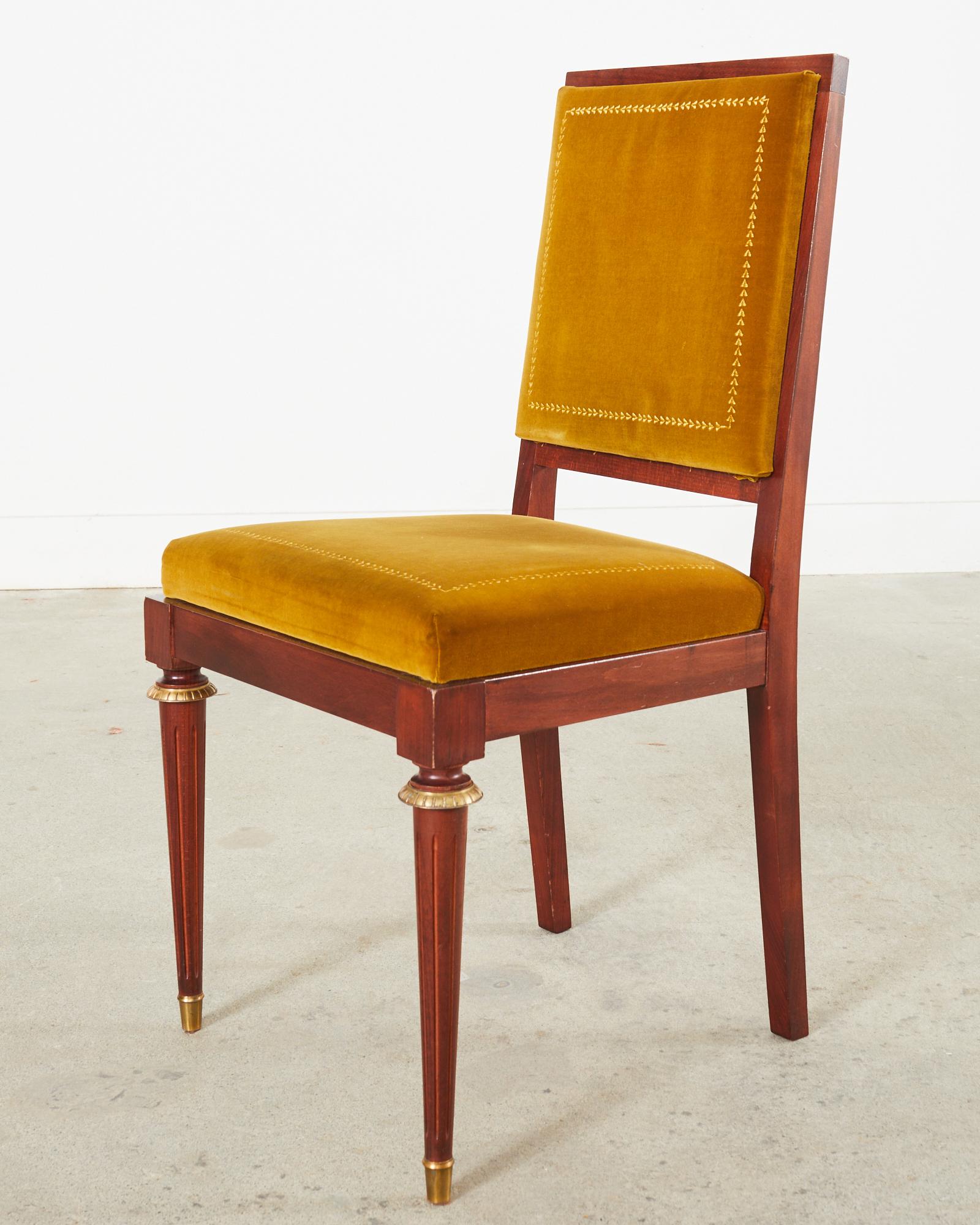 Set di sei sedie da pranzo napoleoniche in stile impero con montatura in bronzo in vendita 2
