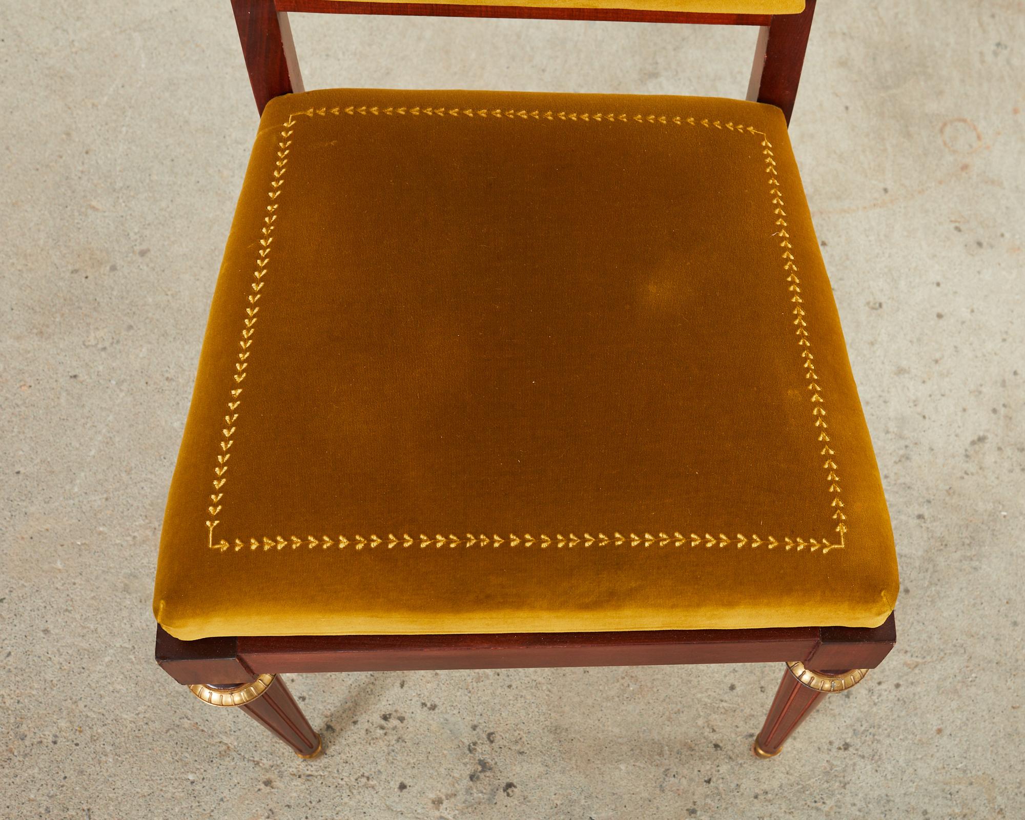 Set di sei sedie da pranzo napoleoniche in stile impero con montatura in bronzo in vendita 8