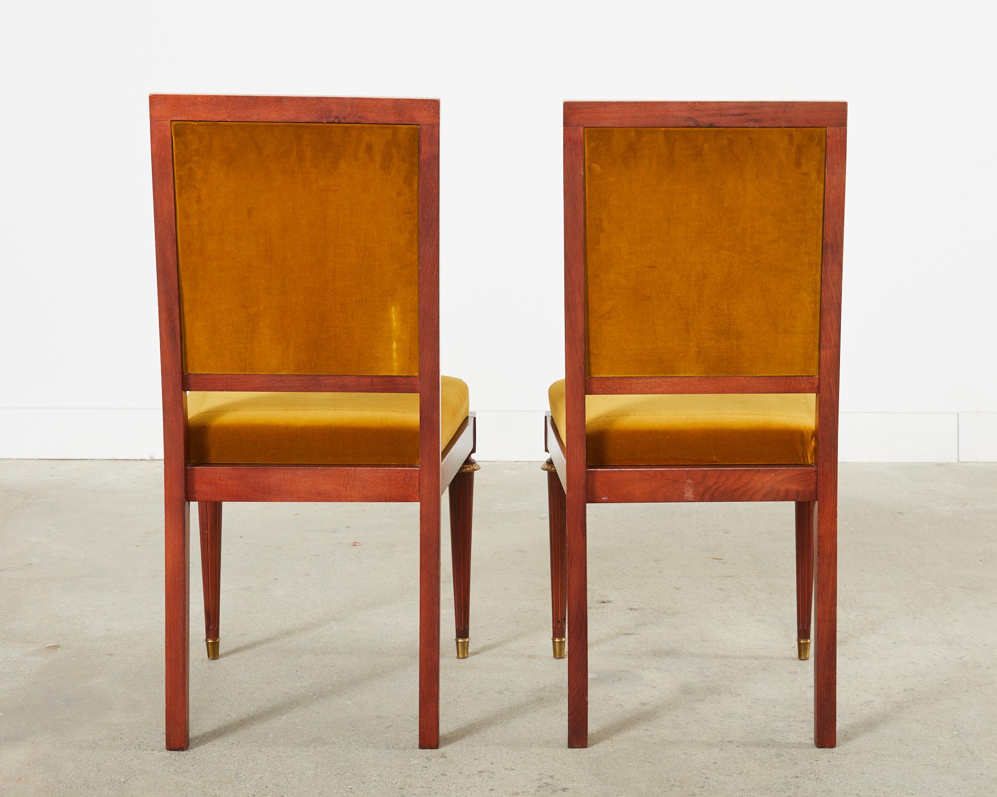 Set di sei sedie da pranzo napoleoniche in stile impero con montatura in bronzo in vendita 11