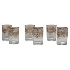 Set Of Six NasonMoretti Murano Mouth-Blown Glass Hand-Gilt Tumblers, Italy, 2010