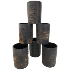 Vintage Set of Six Natural Horn Cups