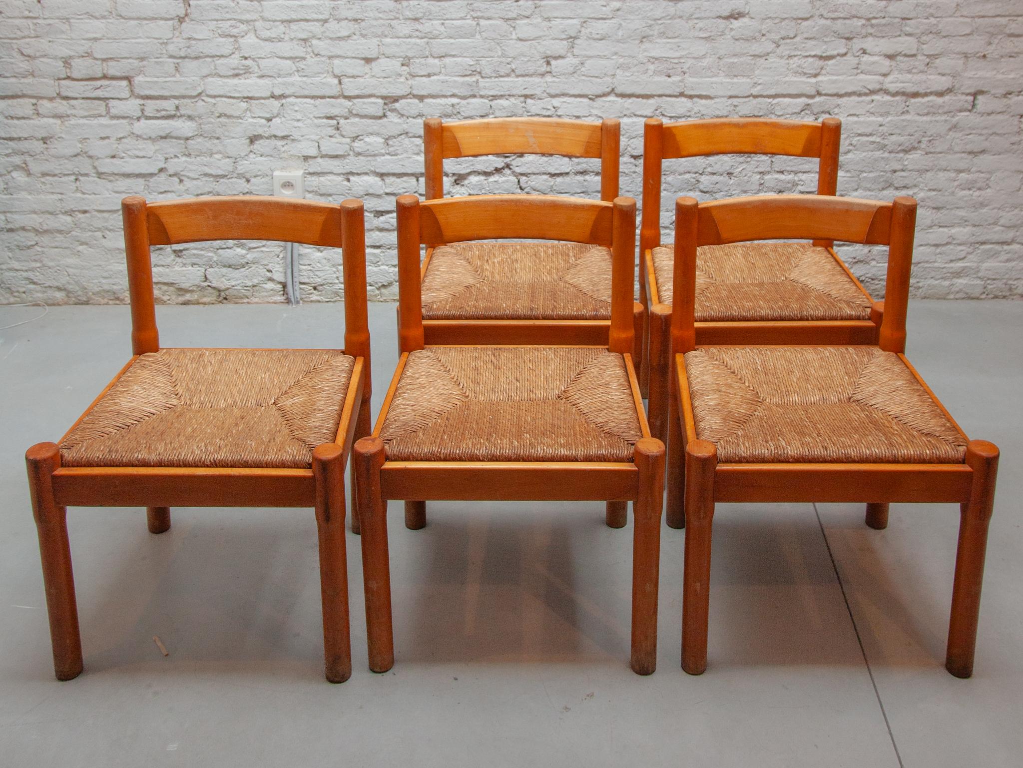Ensemble de six chaises de salle à manger Carimate de Vico Magistretti pour Cassina  en vente 2