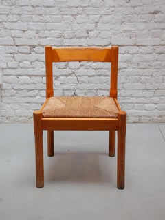 Set of Six Naturel "Carimate" Dining Chairs by Vico Magistretti for Cassina