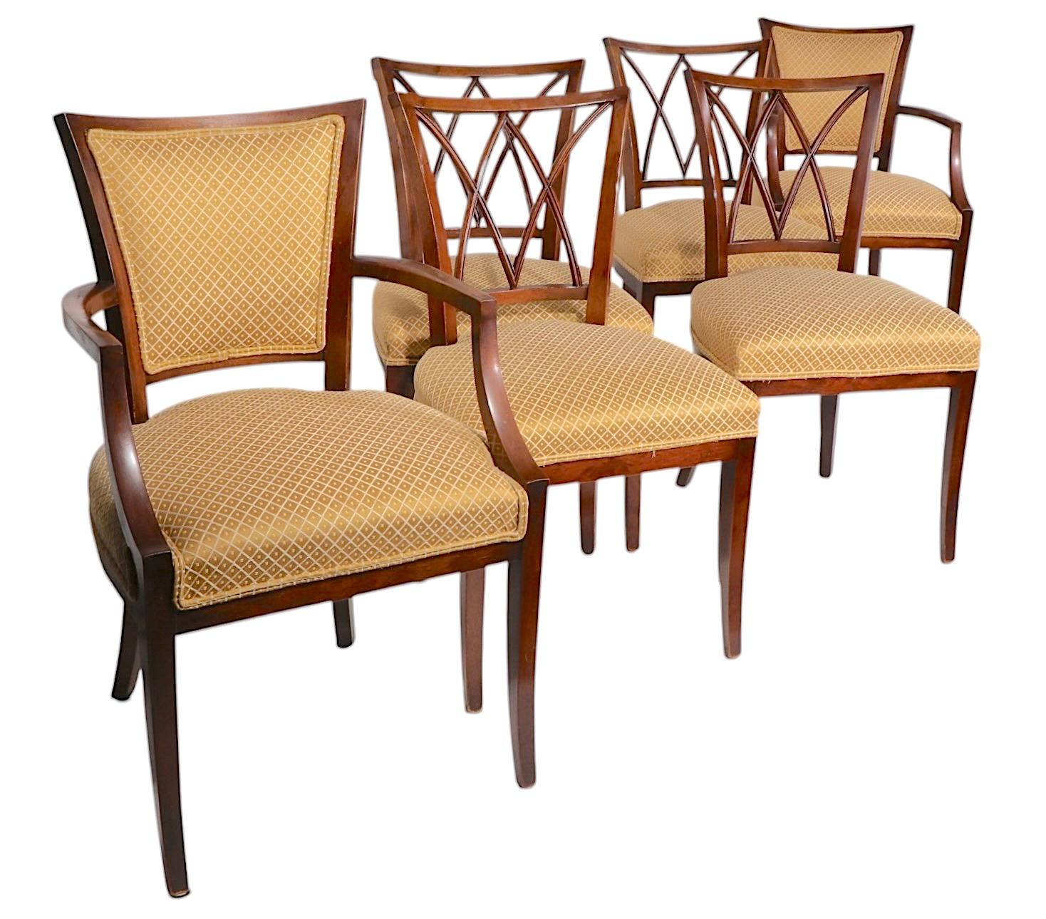 Satz von sechs Neo-Regency-Esszimmerstühlen der Baker Furniture Company zugeschrieben (20. Jahrhundert) im Angebot