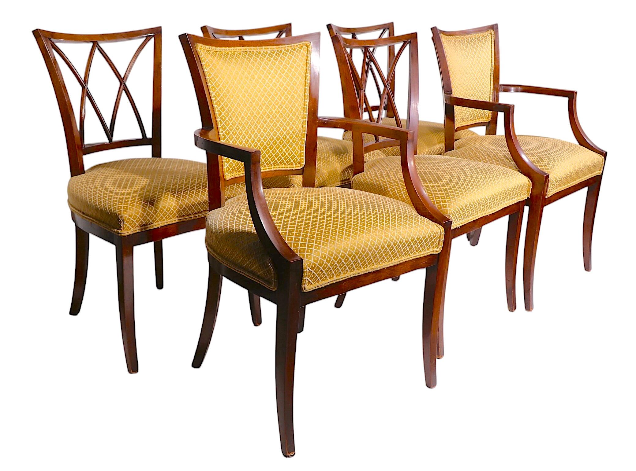 Satz von sechs Neo-Regency-Esszimmerstühlen der Baker Furniture Company zugeschrieben im Angebot 2