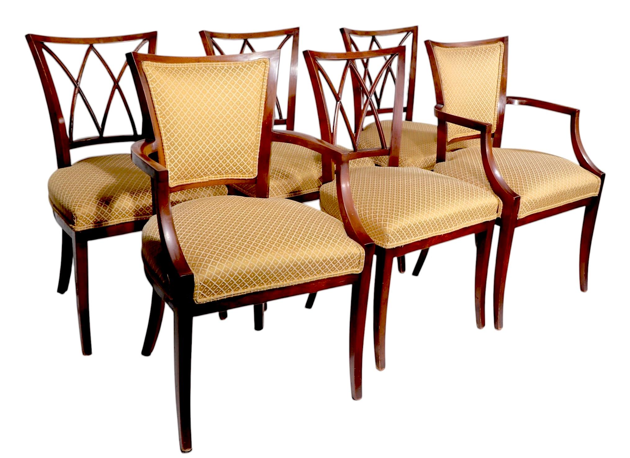Satz von sechs Neo-Regency-Esszimmerstühlen der Baker Furniture Company zugeschrieben im Angebot 3