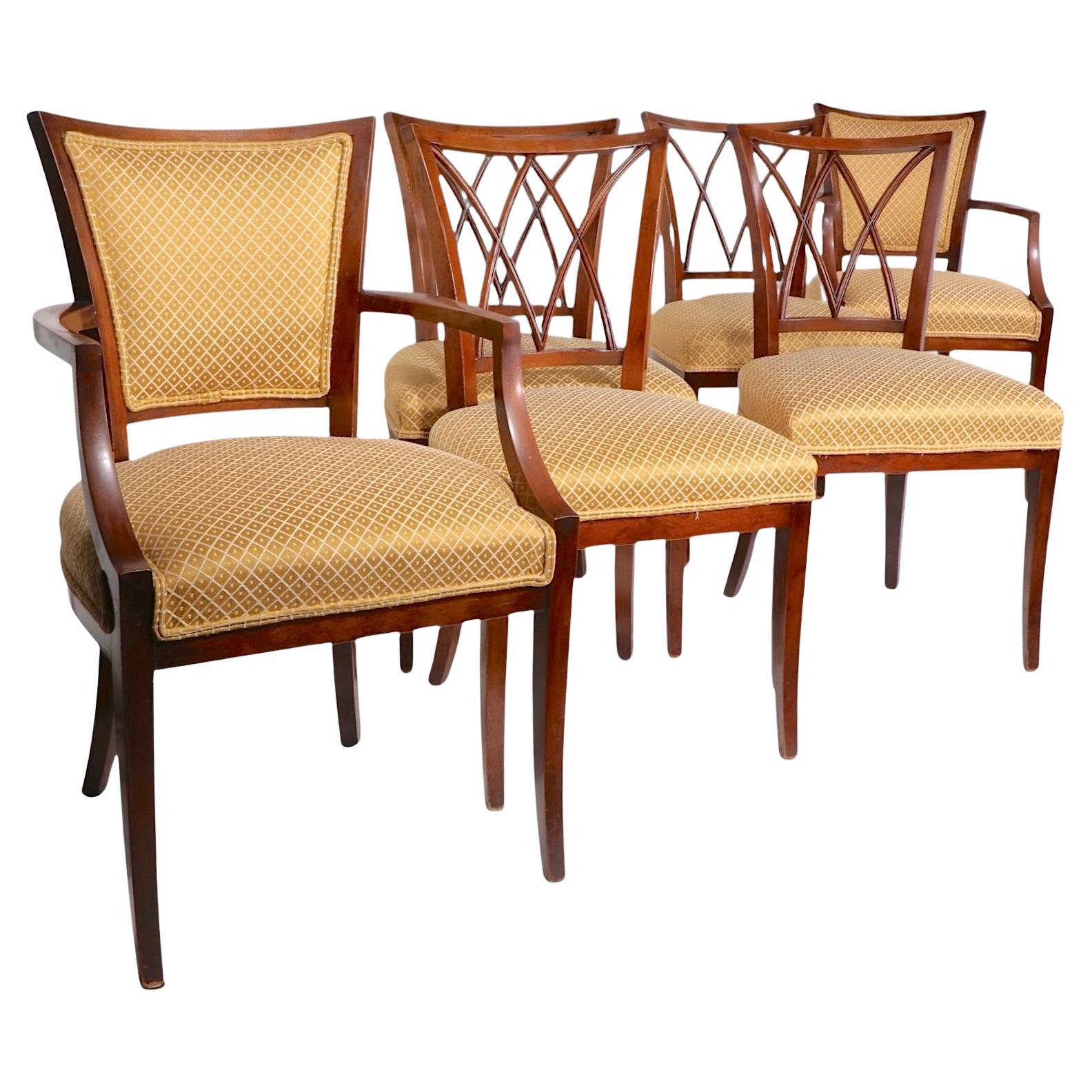 Satz von sechs Neo-Regency-Esszimmerstühlen der Baker Furniture Company zugeschrieben im Angebot