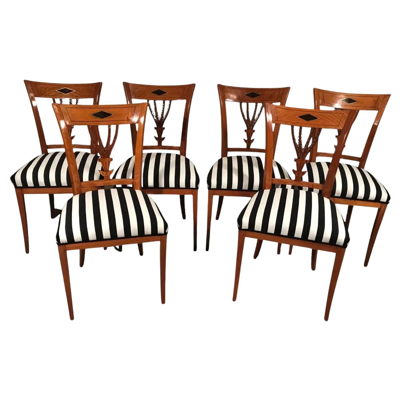 Set of six Neoclassical Dining Room Chairs, Germany 1810-30 For Sale