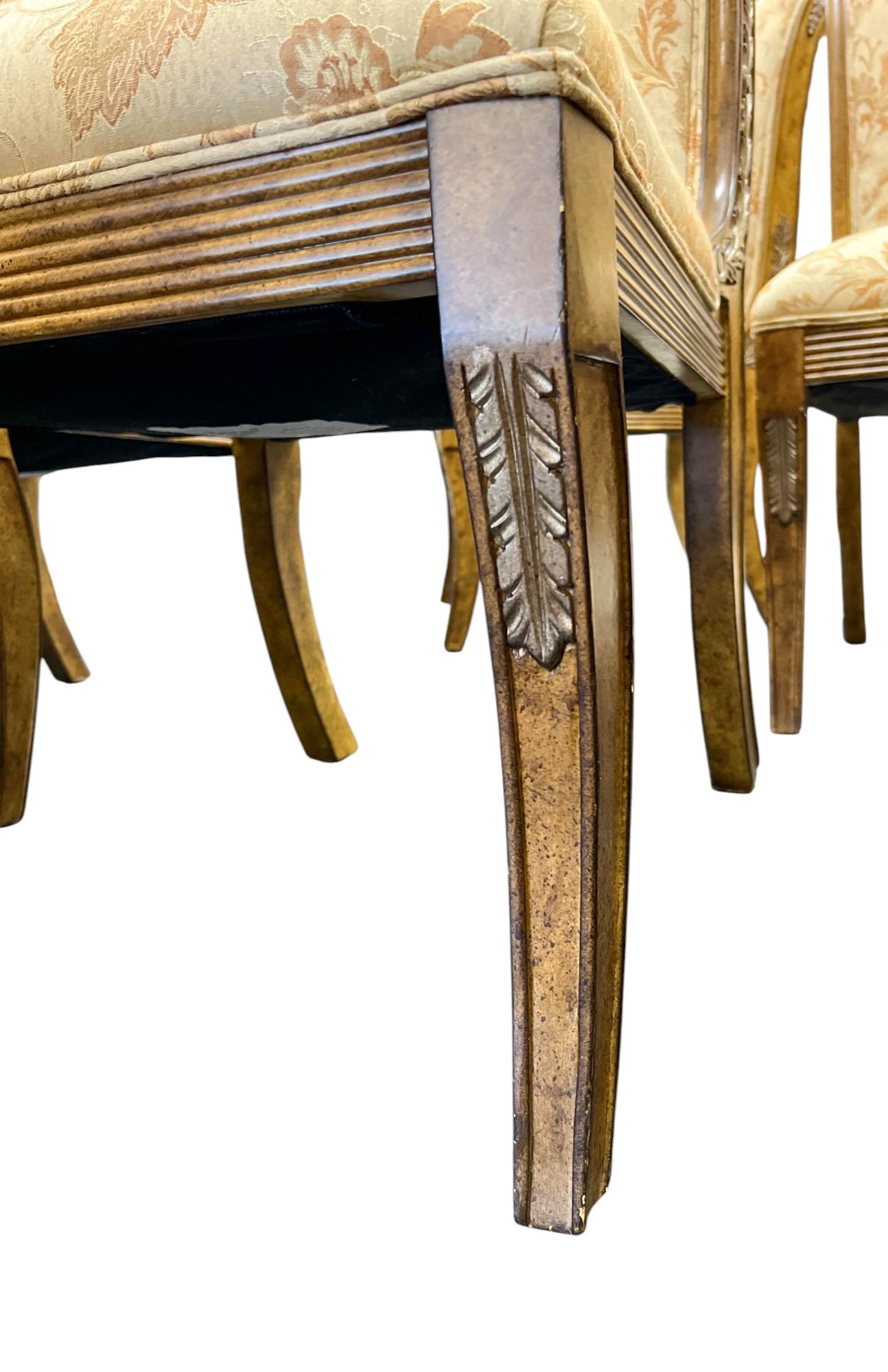 Set di sei sedie da pranzo neoclassiche con schienale alto in vendita 8