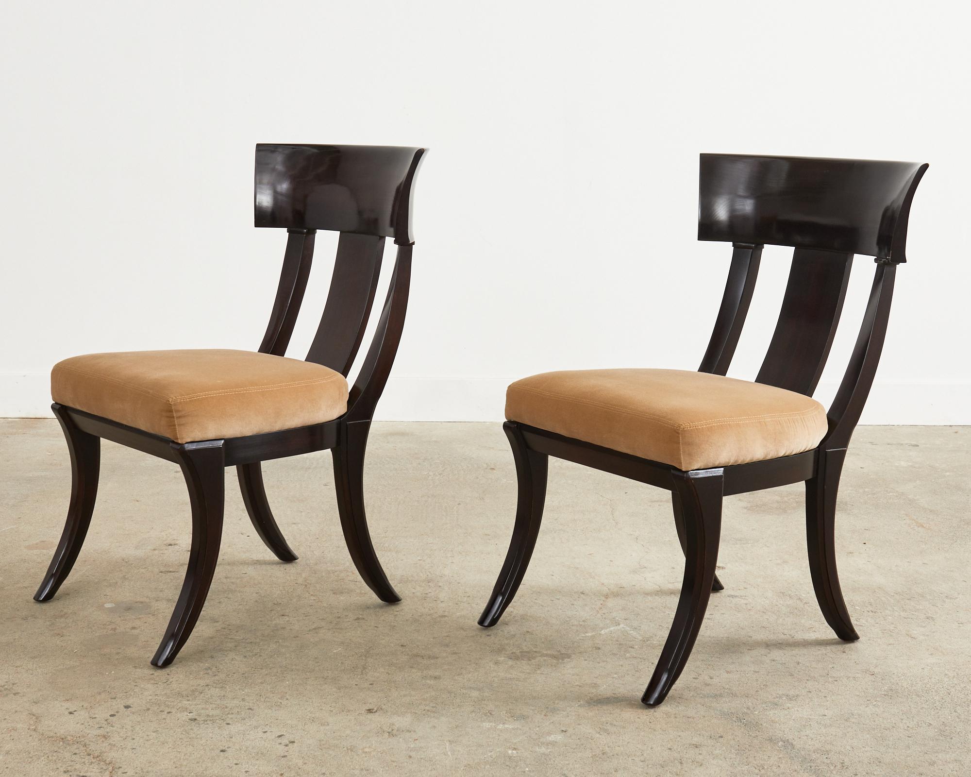20th Century Set of Six Neoclassical Klismos Style Dining Chairs by Henredon For Sale