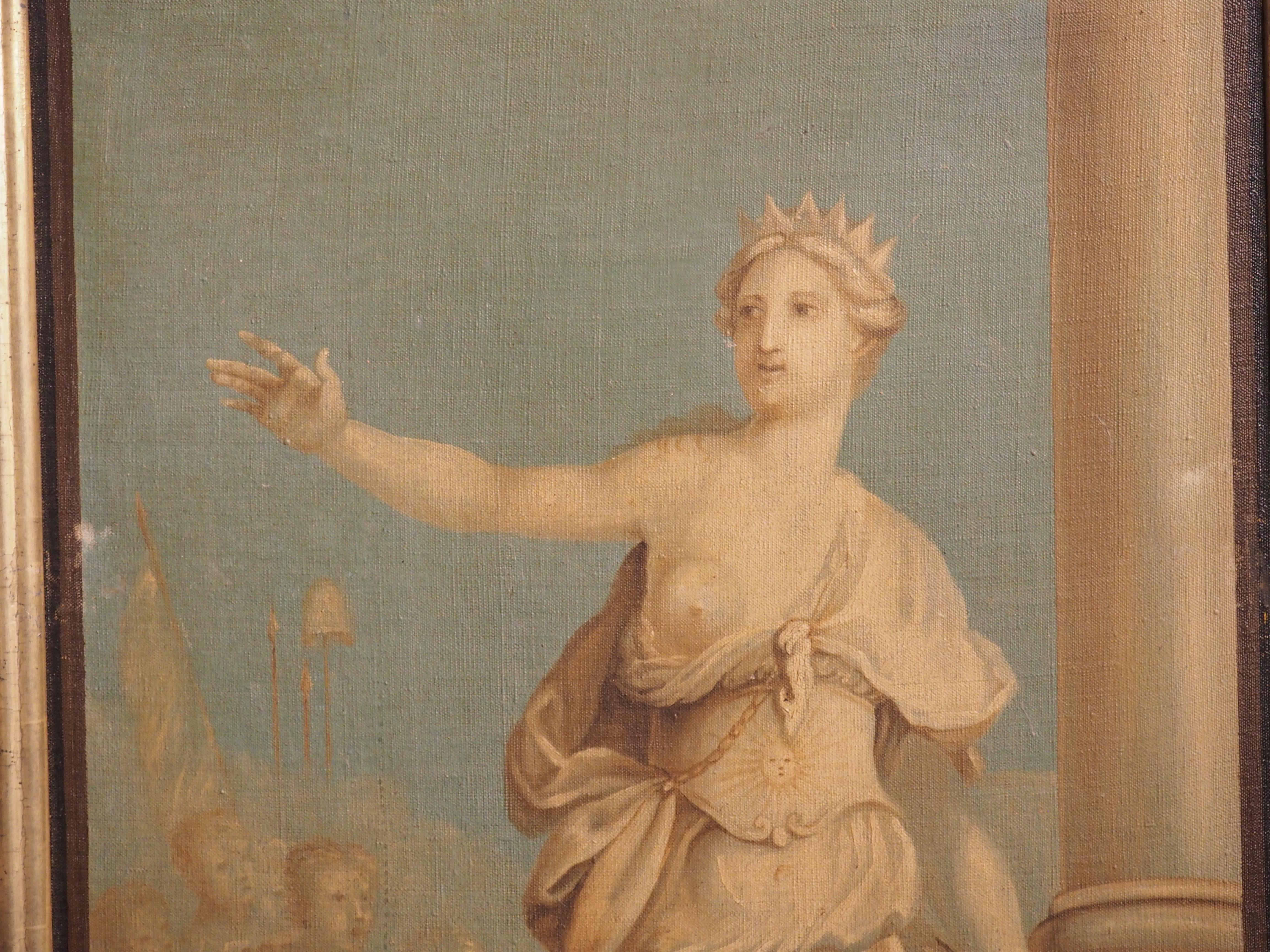 Set von sechs neoklassizistischen Gemälden, Öl auf Leinwand, datiert 1830 im Angebot 9