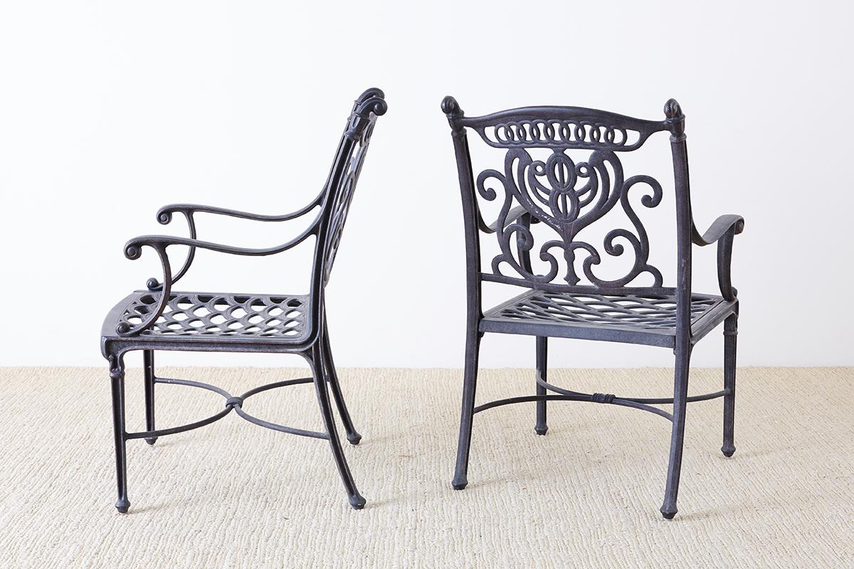 Set of Six Neoclassical Style Cast Iron Garden Chairs 4