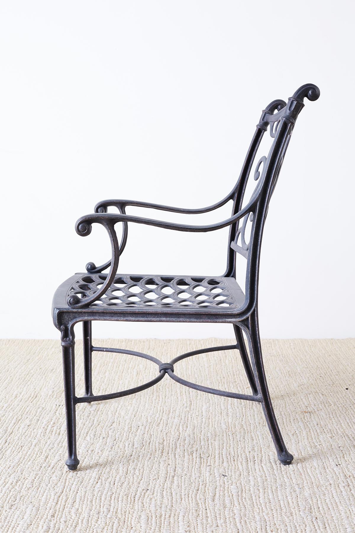 Set of Six Neoclassical Style Cast Iron Garden Chairs 5