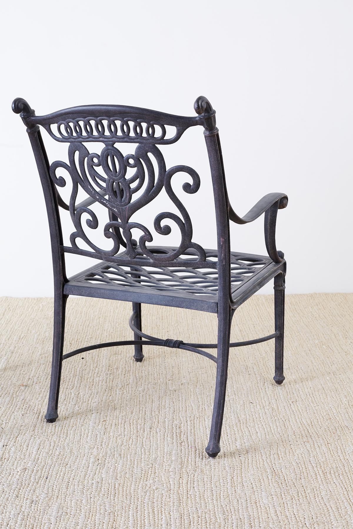 Set of Six Neoclassical Style Cast Iron Garden Chairs 10