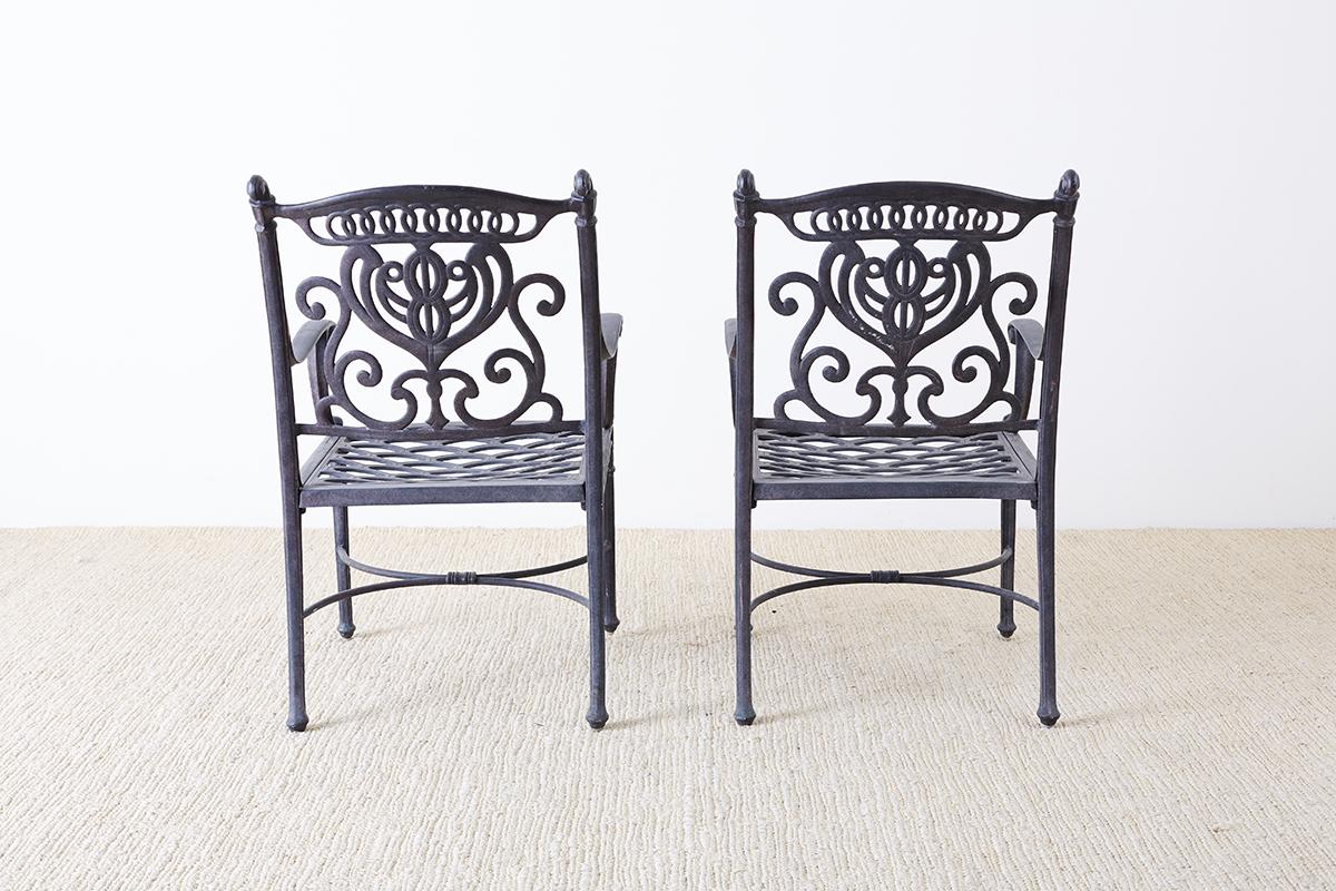 Set of Six Neoclassical Style Cast Iron Garden Chairs 11