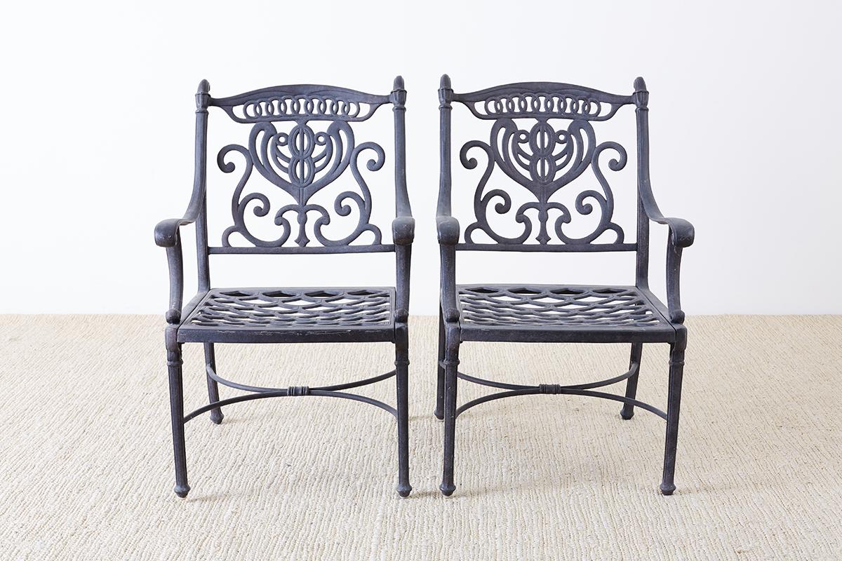 Set of Six Neoclassical Style Cast Iron Garden Chairs at 1stDibs