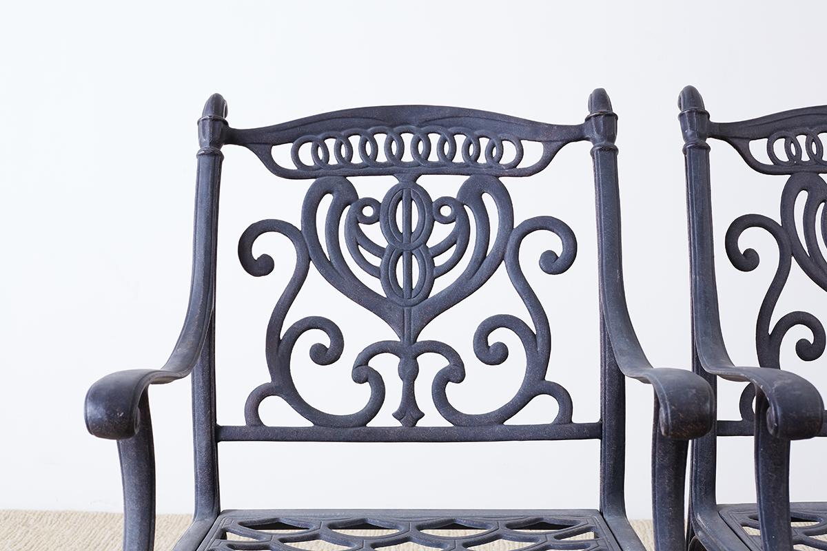 Set of Six Neoclassical Style Cast Iron Garden Chairs at 1stDibs