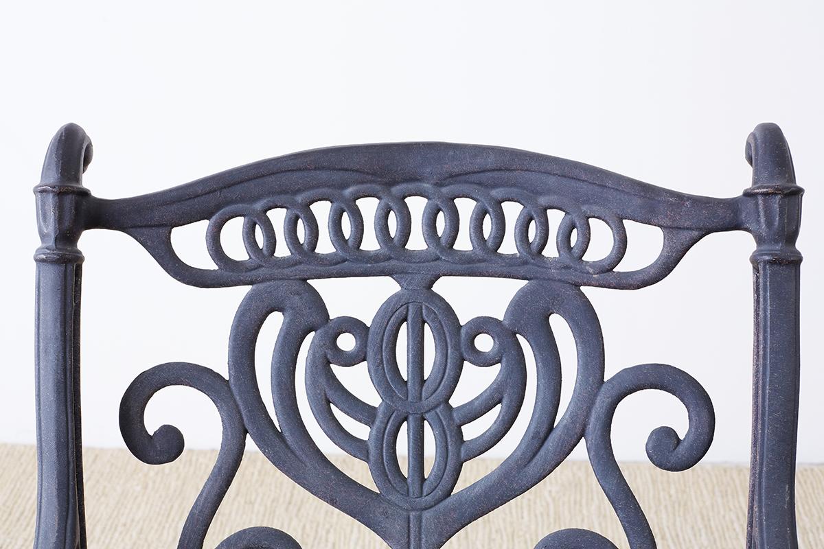 Set of Six Neoclassical Style Cast Iron Garden Chairs at 1stDibs