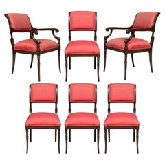 Set Of Six Neoclassical Style Dining Chairs for Restoration