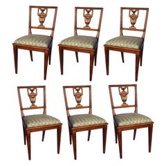 Set of Six Neoclassical Style Dining Chairs Italian