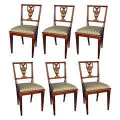 Antique Set of Six Neoclassical Style Dining Chairs Italian