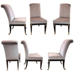 Set of Six Neoclassical Style Dining Room Chairs by Mastercraft